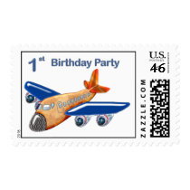 Amazing Airplane 1st Birthday Postage Stamps