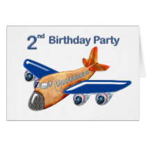 Amazing Airplane 2nd Birthday Greeting Cards