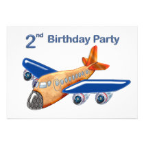 Amazing Airplane 2nd Birthday Personalized Invite