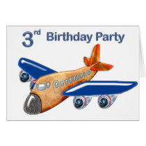 Amazing Airplane 3rd Birthday Greeting Cards
