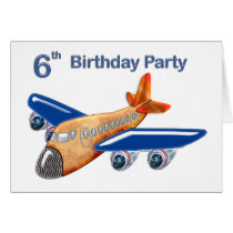 Amazing Airplane 6th Birthday Greeting Card