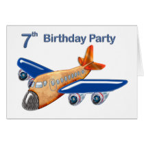 Amazing Airplane 7th Birthday Card