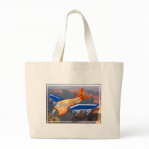 Amazing Airplane Aerial View Canvas Bags