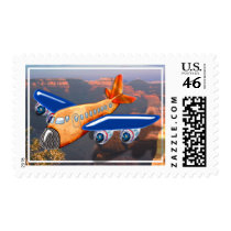 Amazing Airplane Aerial View postage