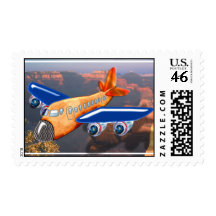 Amazing Airplane Aerial View Postage Stamp