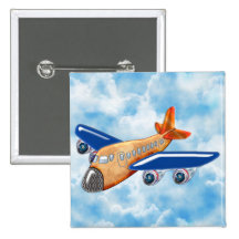 Amazing Airplane Pinback Buttons