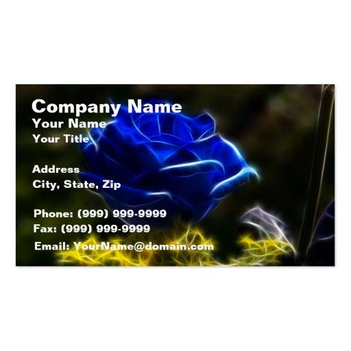 Amazing And Unique Blue Rose Business Card Templates (front side)
