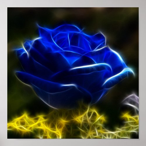 Amazing And Unique Blue Rose print