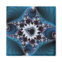 Amazing Blue Fractal Fridge Magnets