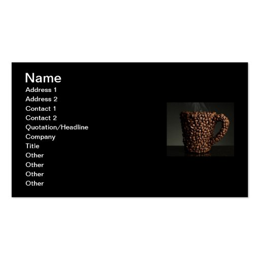 Amazing coffee photo-3 business card templates (front side)