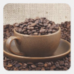 Amazing coffee square stickers