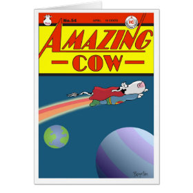 AMAZING COW GREETING CARD