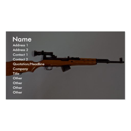 Amazing eastern block rifle business card templates (front side)