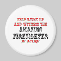Amazing Firefighter In Action Magnets