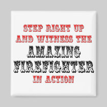 Amazing Firefighter In Action Refrigerator Magnet