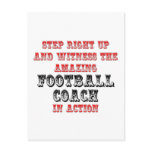 Amazing Football Coach In Action Post Card