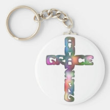 Amazing Grace Cross Key Chain