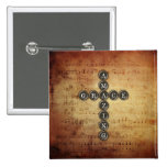 Amazing Grace Cross on Vintage Music Sheet buttons