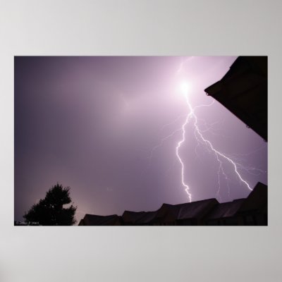 Amazing Lightning Strike Poster by WardStudios