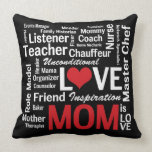 Amazing Multitasking Mom Red and Black Pillow