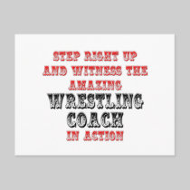 Amazing Wrestling Coach In Action Postcard
