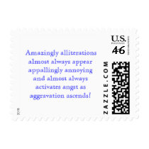 Amazingly alliterations almost always appalling postage