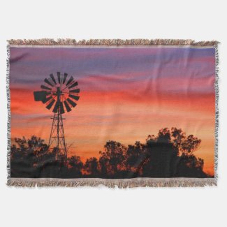 Amazingly Colorful Dawn Sunrise Windmill Afghan