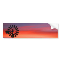 Amazingly Colorful Dawn Sunrise Windmill Bumper Sticker