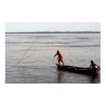 Amazon Fisherman Throwing Net posters