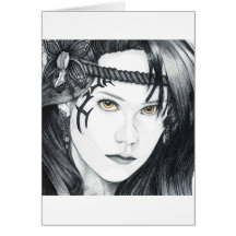 Amazon Warrior (face) - Blank Greetings Card