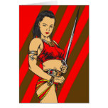 Amazon Women and Sword Greeting Cards