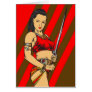 Amazon Women and Sword Greeting Cards