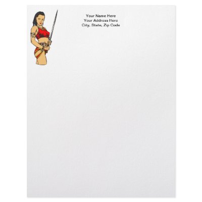 Amazon Women and Sword Customized Letterhead by sagart1952