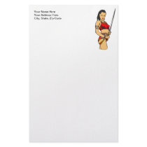 Amazon Women and Sword Personalized Stationery