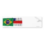 Amazonas & Brazil Waving Flags Bumper Sticker