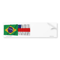 Amazonas & Brazil Waving Flags Bumper Sticker