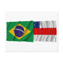 Amazonas & Brazil Waving Flags postcards by Vexillophile Amazonas & Brazil Waving Flags postcards