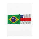 Amazonas & Brazil Waving Flags Postcard