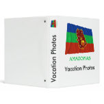 Amazonas Waving Flag with Name 3 Ring Binder