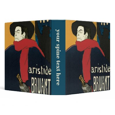 Ambassadeurs: Artistide Bruant by Toulouse Lautrec 3 Ring Binders by MasterpieceCafe