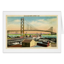 Ambassador Bridge Detroit, Michigan Vintage Card