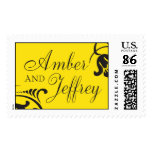 Amber and Jeffrey Monogram Postage Stamp
