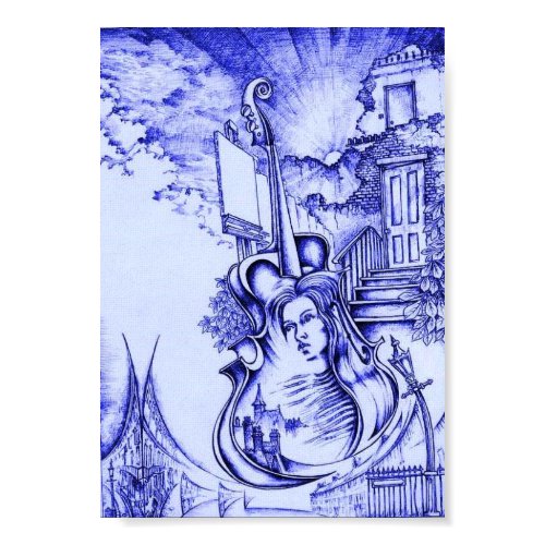 Amber Blond and Powder Blue print