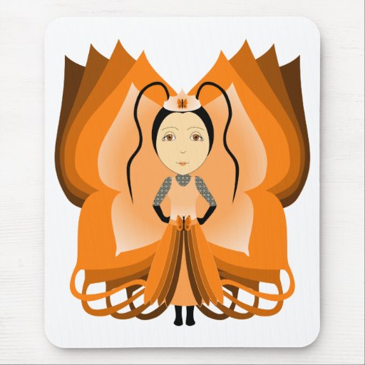 Amber Butterfly Princess Mousepads