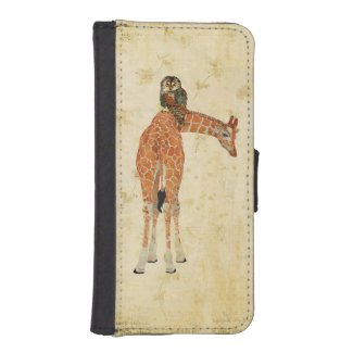 Amber Giraffe & Teal Owl Wallet Case Phone Wallet Case