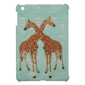 Amber Giraffes Vintage Blue iPad Mini Case