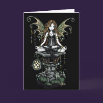 "Amber" Gothic Lotus Nature Faerie Art Card cards