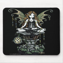 "Amber" Gothic Lotus Nature Faerie Art Mousepad by mykajelina "Amber" Gothic Lotus Nature Faerie Art Mousepad