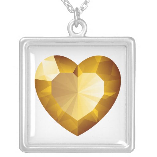 Amber Heart Gemstone Sterling Silver Pendants