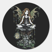 myka jelina, gothic, fairy, art, dark, fairies, lotus, nature, Sticker with custom graphic design